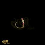 White and Ruby Diamonds Long Nosepin