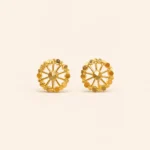 Floral Radiance 22K Gold Stud Earrings