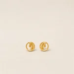 Yellow Gold Swirl Tops/Studs for Women