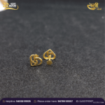 22K Gold Heart Knot Stud Earrings for Her - Image 3