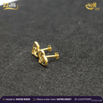 22K Gold Heart Knot Stud Earrings for Her - Image 4