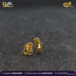 22K Gold 'Om' and Trishul Symbol Stud Earrings - Image 2