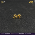 22KT Yellow Gold Geometric Stud - Unisex Style