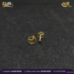 22KT Yellow Gold Geometric Stud - Unisex Style - Image 2