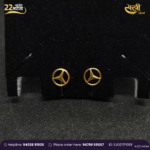 22KT Yellow Gold Geometric Stud - Unisex Style - Image 3