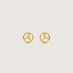 22KT Yellow Gold Geometric Stud - Unisex Style
