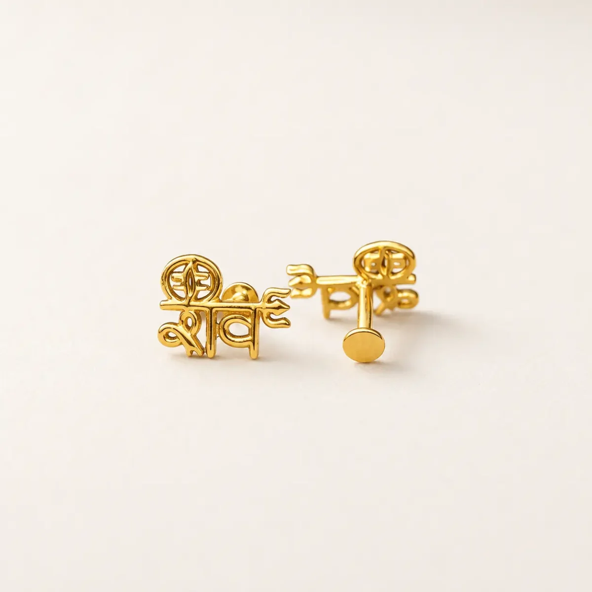 22K Yellow Gold 'Shiv' Studs - Image 2