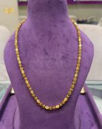 Textured Coin Link Chain – 925 Silver Gold Plated Men’s Chain