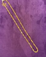 Textured Coin Link Chain – 925 Silver Gold Plated Men’s Chain - Image 3