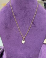 Minimal Leaf Pendant with Chain – 925 Sterling Silver Rose Gold Plated