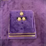 Floral Star Pendant Set with Center Stone – 9KT Gold Ultra Lightweight Design