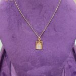 Textured Rectangular Pendant with Chain