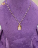 Textured Rectangular Pendant with Chain