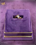 Twisted Band Square Stone Ring – 9KT Gold Ultra Lightweight Women’s Ring