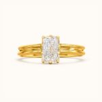 Emerald Cut Stone Ring – 9KT Gold Ultra Lightweight Women’s Ring