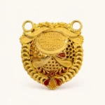 Gold Filigree Pendant with Red Accents - MS Pendant