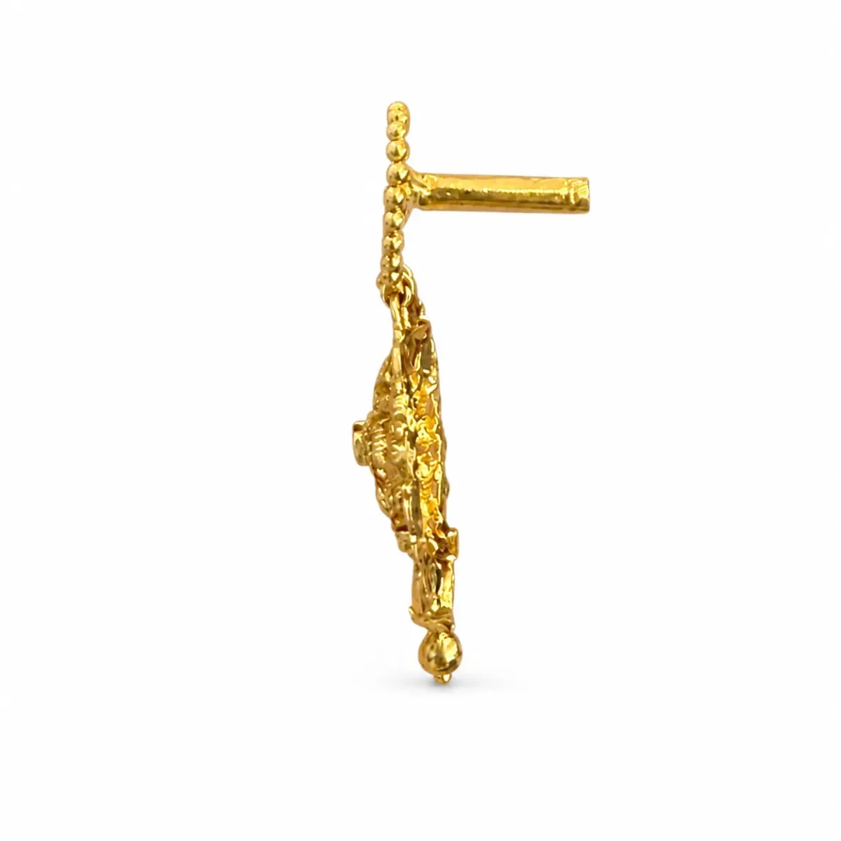 Gold Drop Earring with Meengari | Handcarfted - Image 2