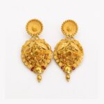 Gold Drop Earring with Meengari | Handcarfted