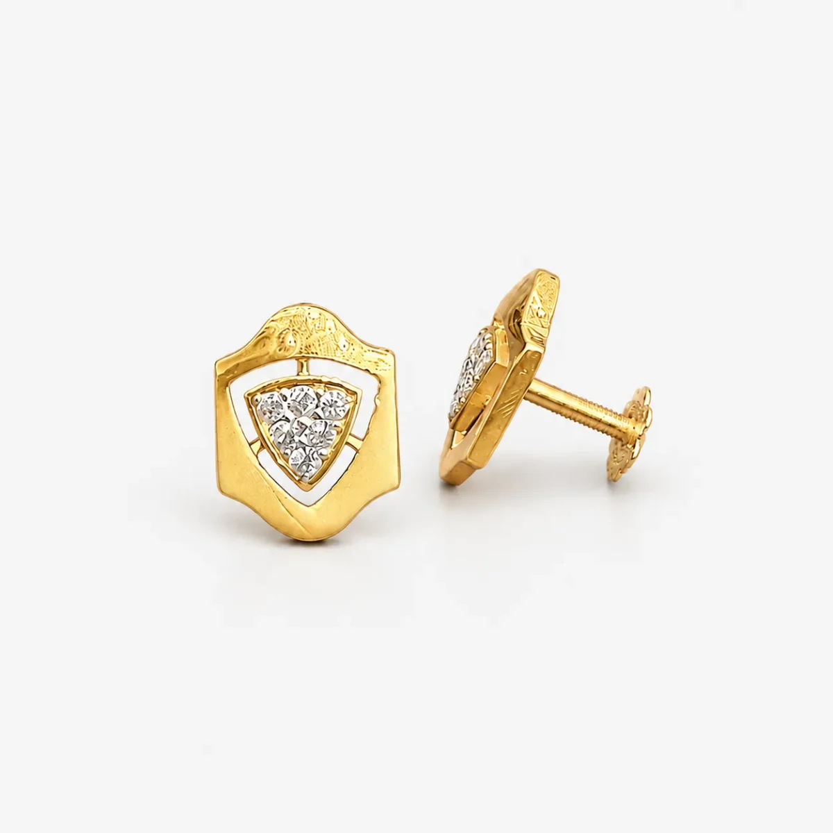 Gold CZ Stone Tops in 22K Gold - Image 2