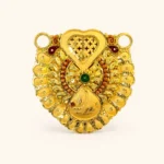 Yellow Gold Mangalsutra Pendant with Meenagari