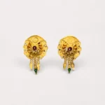 Traditional Floral Gold Stud Earrings | 22K (916) Hallmarked