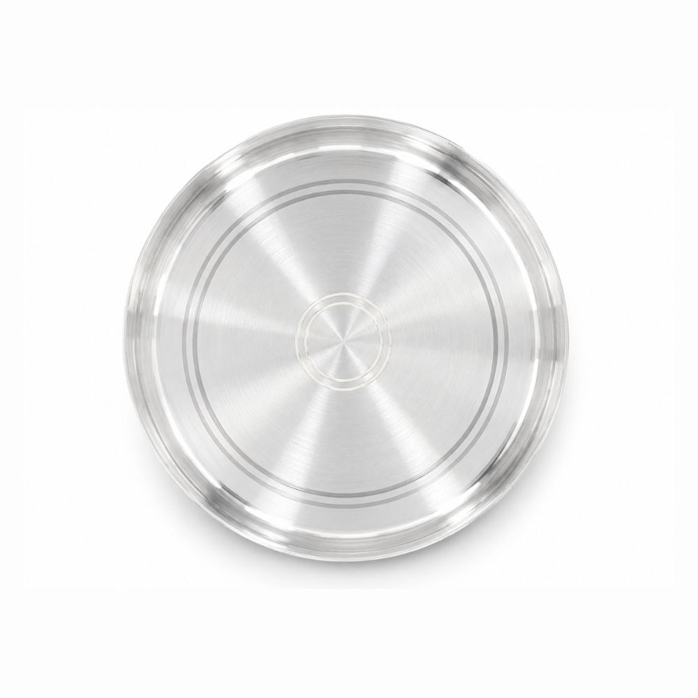 Silver Thali 4 Inch (78 Grams) TOp Angel Fine 999 Silver Small Thali | 4" Inch | Best for Daily Use - Image 1